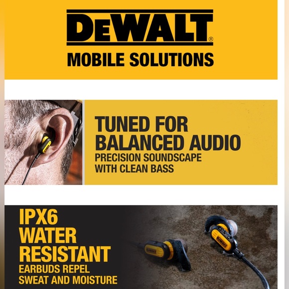 Dewalt Jobsite Plug-in Earphones - Picture 3 of 6